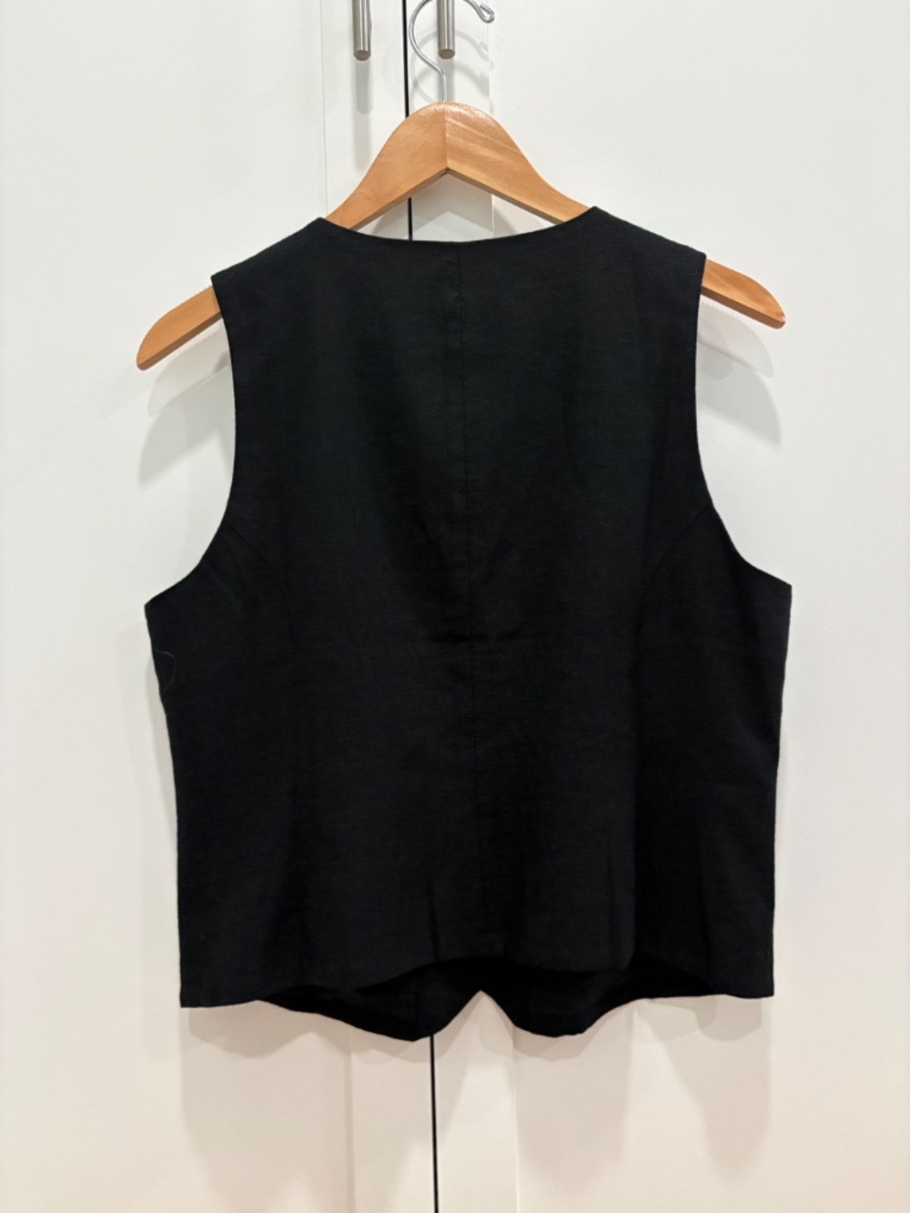 J. Crew Factory Button-front Linen-blend Vest - Black, 12, NWT - Picture 7 of 9